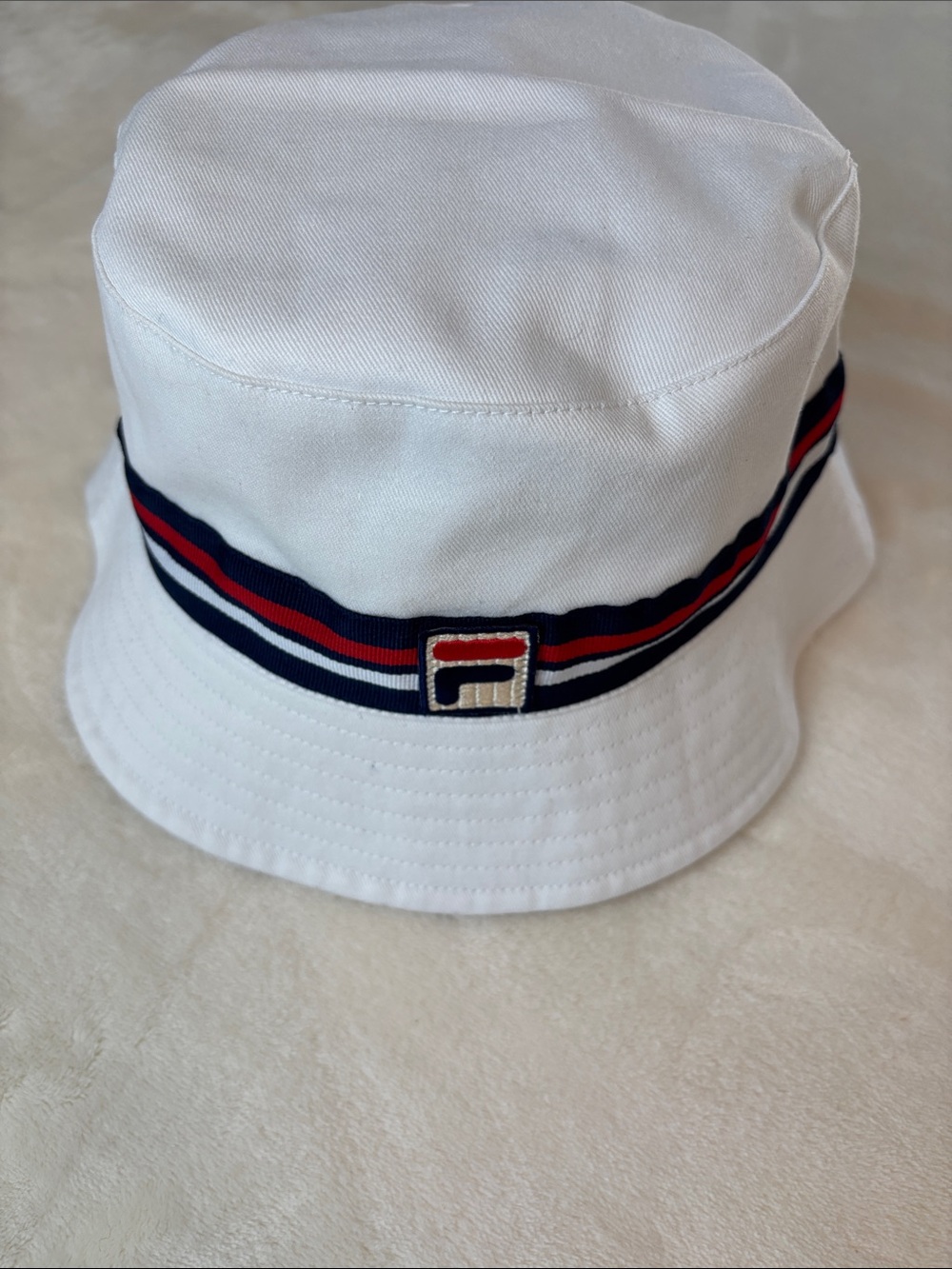 NWT FILA Bucket Hat Reversible with Navy & Red Stripe - Sporty!